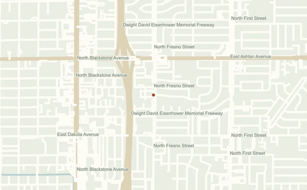Street map showing the approximate address position of Alpha Live Scan
