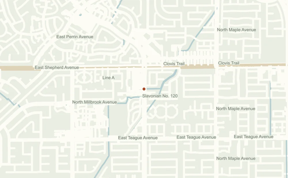 Street map showing the approximate address position of Postal Annex #380