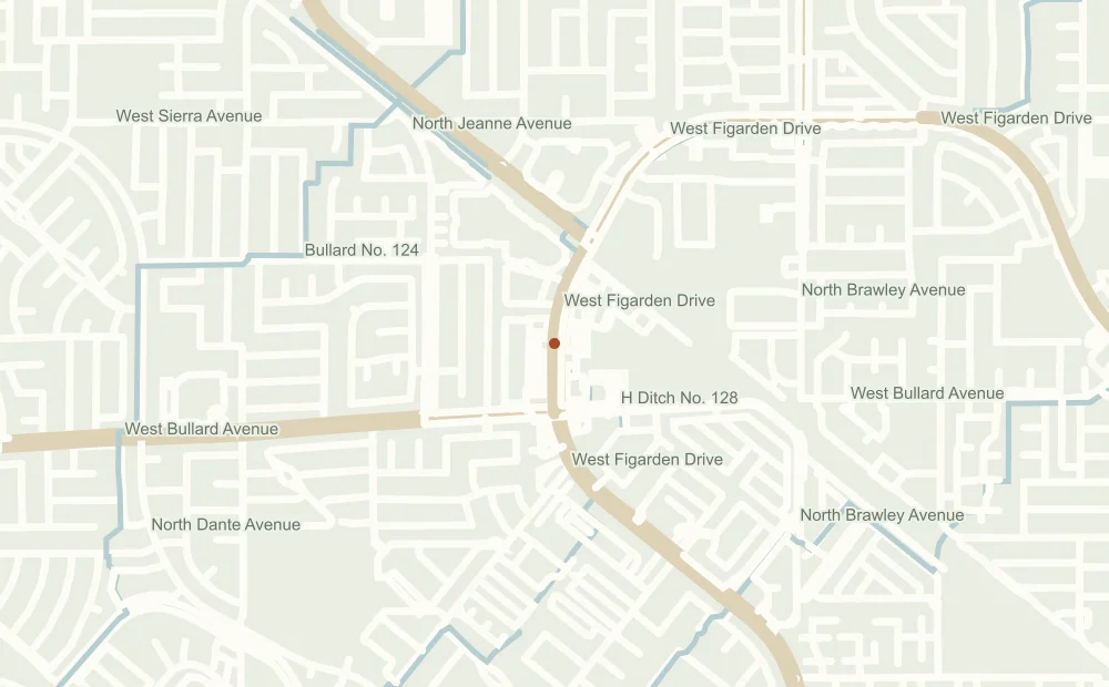 Street map showing the approximate address position of Postal Annex #8007