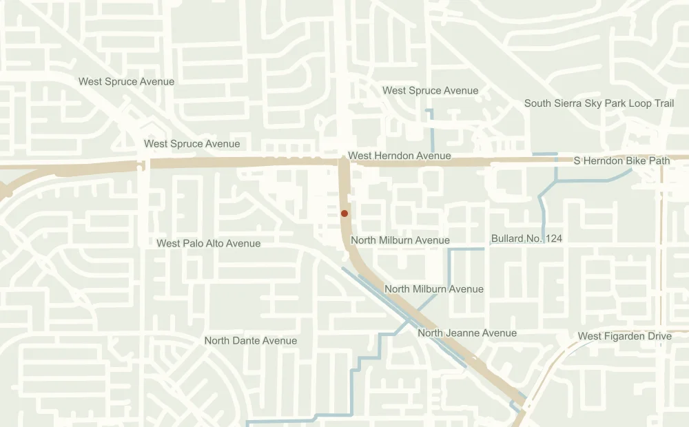 Street map showing the approximate address position of PostalAnnex Milburn